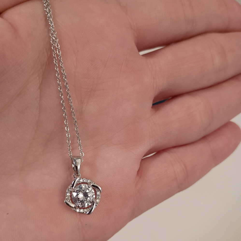New S 925 Silver Windmill Moissanite Necklace, Beautiful Gift 🎁